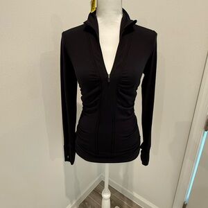 Black Women's Zip-Up Top